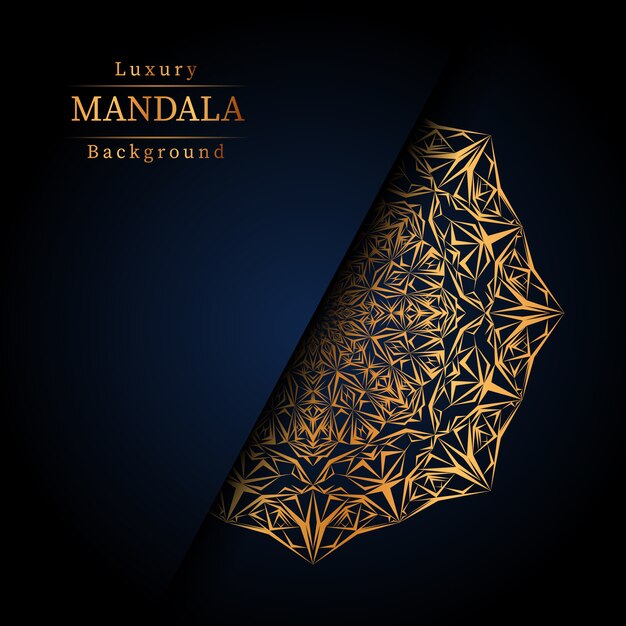 Fondo de diseño de mandala ornamental de lujo en color dorado