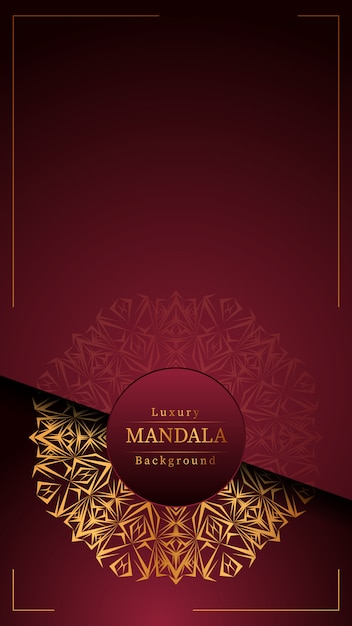 Fondo de diseño de mandala ornamental de lujo en color dorado.