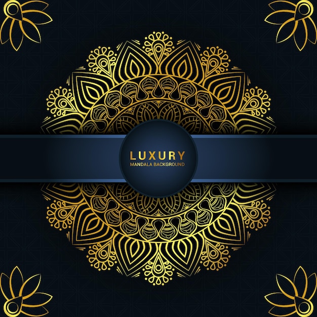 Vector fondo de diseño de mandala ornamental de lujo con color dorado