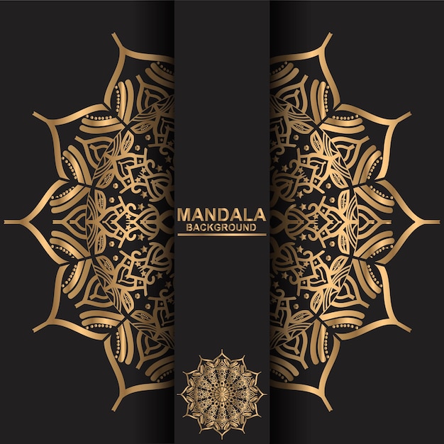 Fondo de diseño de mandala ornamental de lujo color dorado