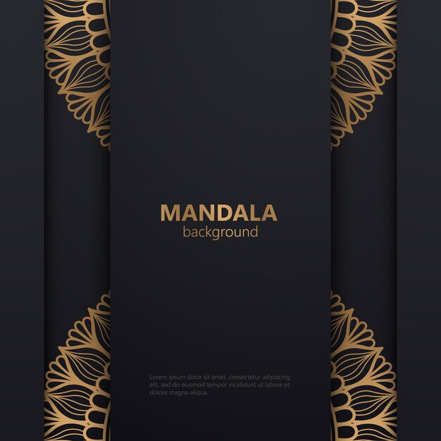 fondo de diseño de mandala ornamental de lujo en color negro y dorado