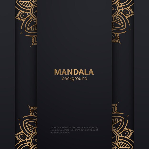 fondo de diseño de mandala ornamental de lujo en color negro y dorado
