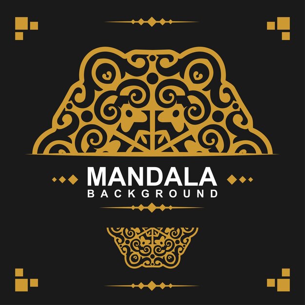 Fondo de diseño de mandala ornamental de lujo en color oro