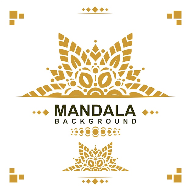 Fondo de diseño de mandala ornamental de lujo en color oro