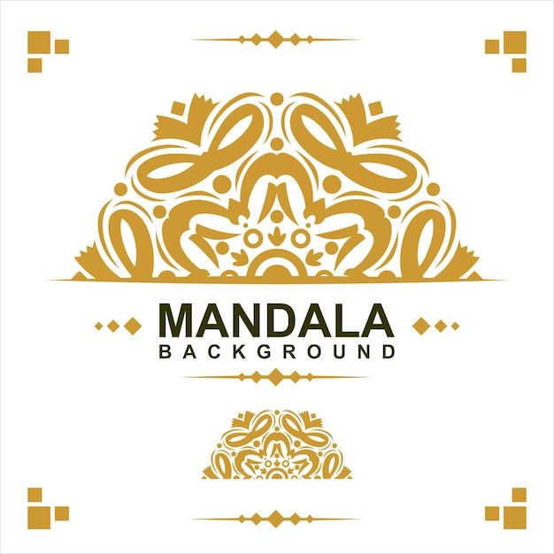 Fondo de diseño de mandala ornamental de lujo en color oro