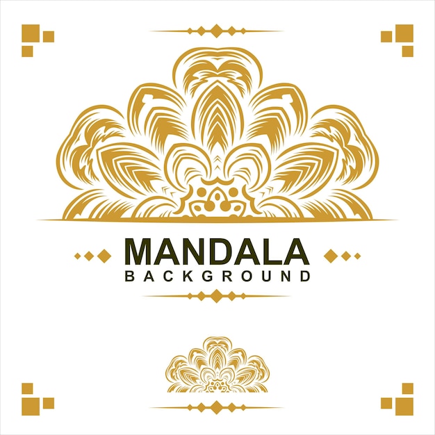 Fondo de diseño de mandala ornamental de lujo en color oro