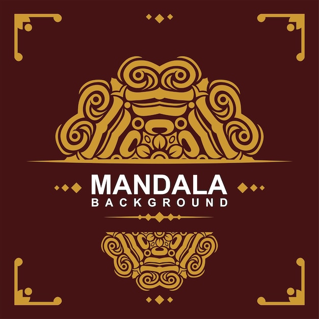 Fondo de diseño de mandala ornamental de lujo en color oro