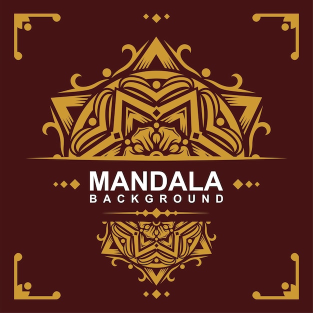 Fondo de diseño de mandala ornamental de lujo en color oro