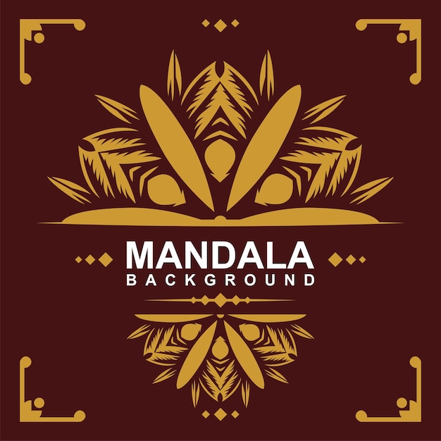 Fondo de diseño de mandala ornamental de lujo en color oro