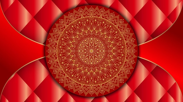 Fondo de diseño de mandala ornamental de lujo en color oro