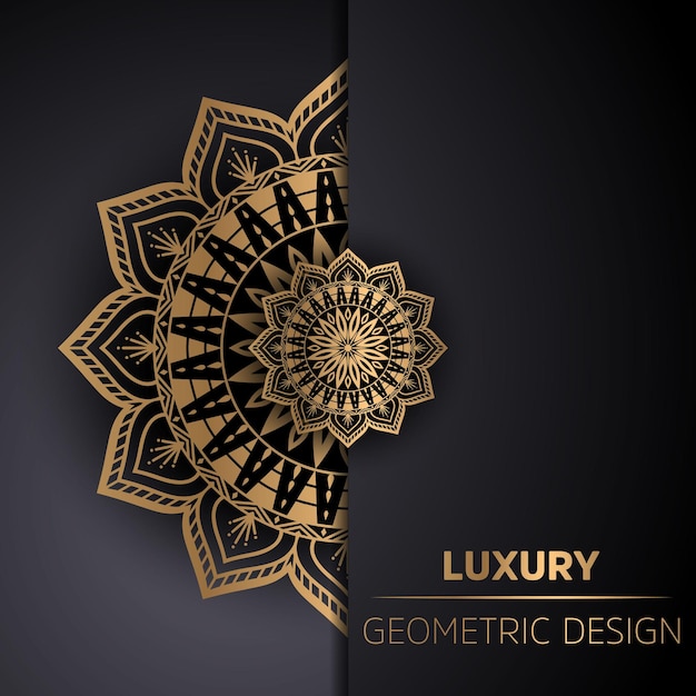 Fondo de diseño de mandala ornamental de lujo en color oro