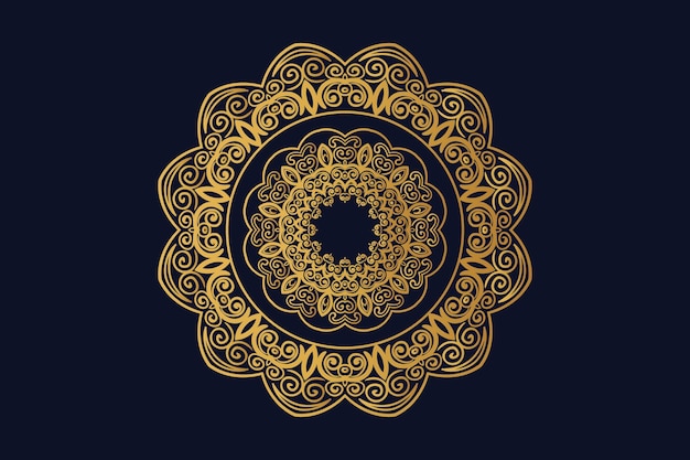 Fondo de diseño de mandala ornamental de lujo en color oro