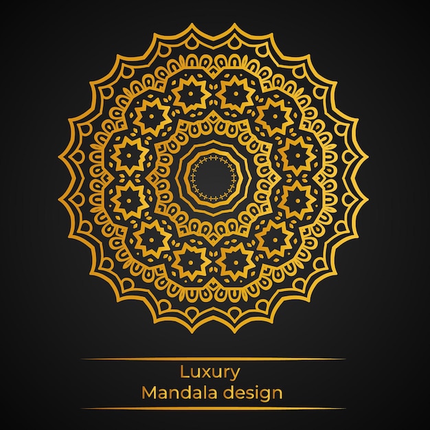 Fondo de diseño de mandala ornamental de lujo en color oro