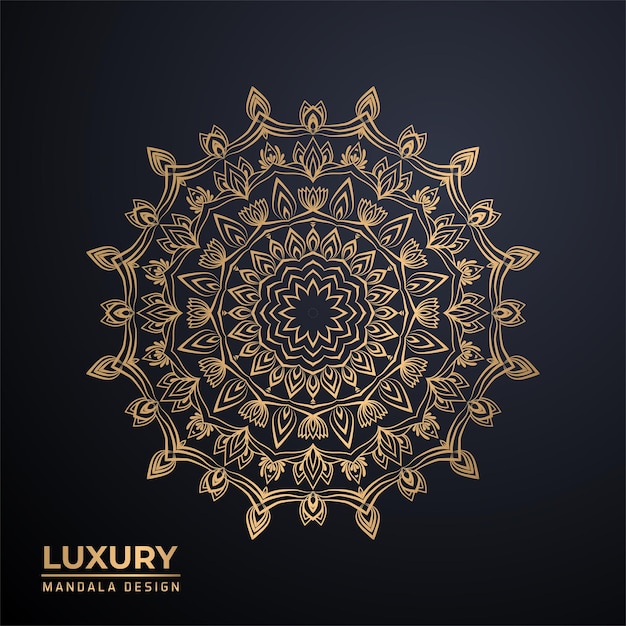 Fondo de diseño de mandala ornamental de lujo en color oro