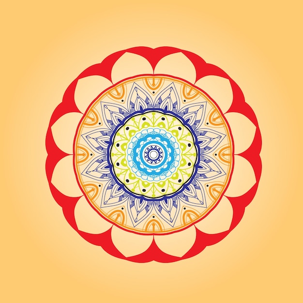 Vector fondo de diseño de mandala ornamental de lujo en color oro