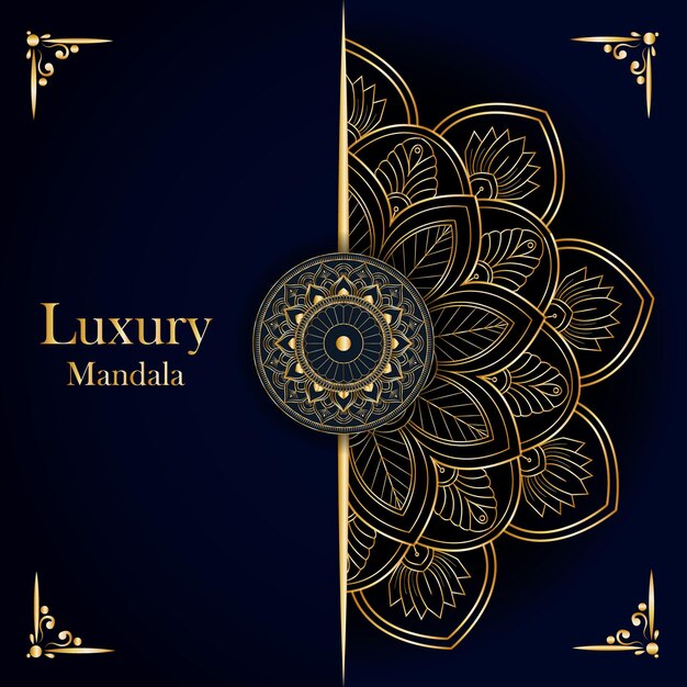 Fondo de diseño de mandala ornamental de lujo en color oro