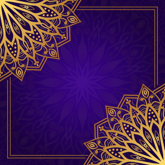 Fondo de diseño de mandala ornamental de lujo en color oro