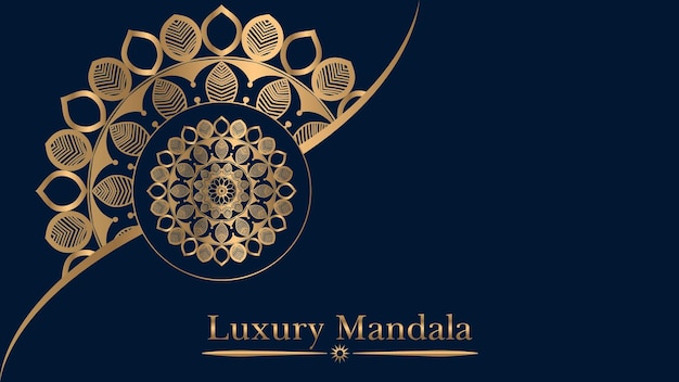 Fondo de diseño de mandala ornamental de lujo en color oro