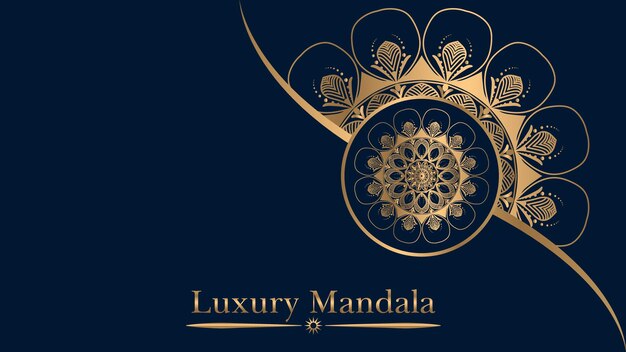 Fondo de diseño de mandala ornamental de lujo en color oro