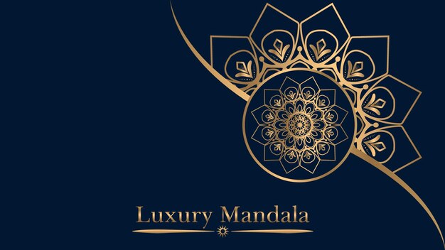 Fondo de diseño de mandala ornamental de lujo en color oro