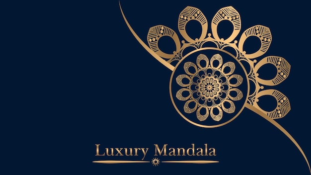 Fondo de diseño de mandala ornamental de lujo en color oro