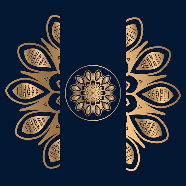 Fondo de diseño de mandala ornamental de lujo en color oro