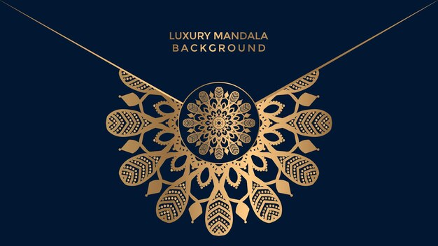 Fondo de diseño de mandala ornamental de lujo en color oro