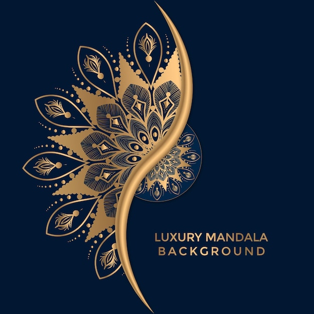 Fondo de diseño de mandala ornamental de lujo en color oro