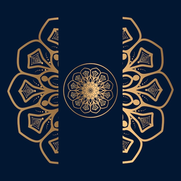 Fondo de diseño de mandala ornamental de lujo en color oro