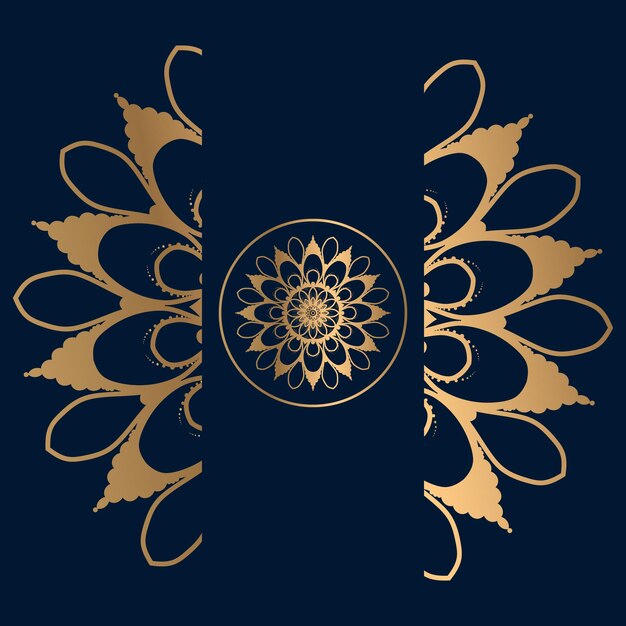 Fondo de diseño de mandala ornamental de lujo en color oro