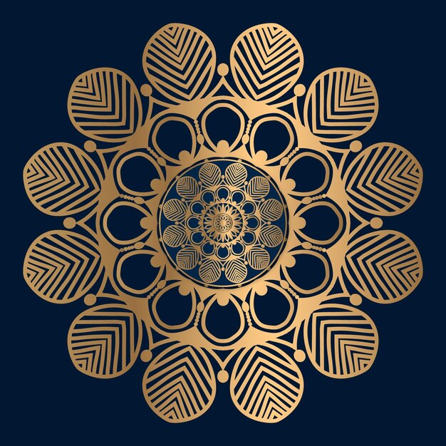 Fondo de diseño de mandala ornamental de lujo en color oro