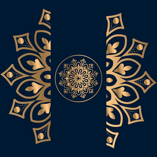 Fondo de diseño de mandala ornamental de lujo en color oro