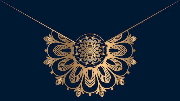 Fondo de diseño de mandala ornamental de lujo en color oro