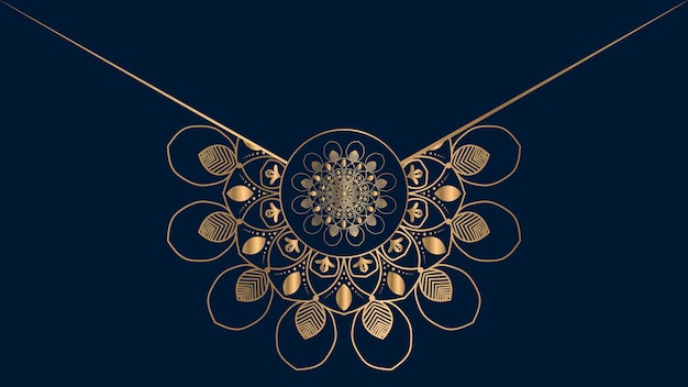 Fondo de diseño de mandala ornamental de lujo en color oro