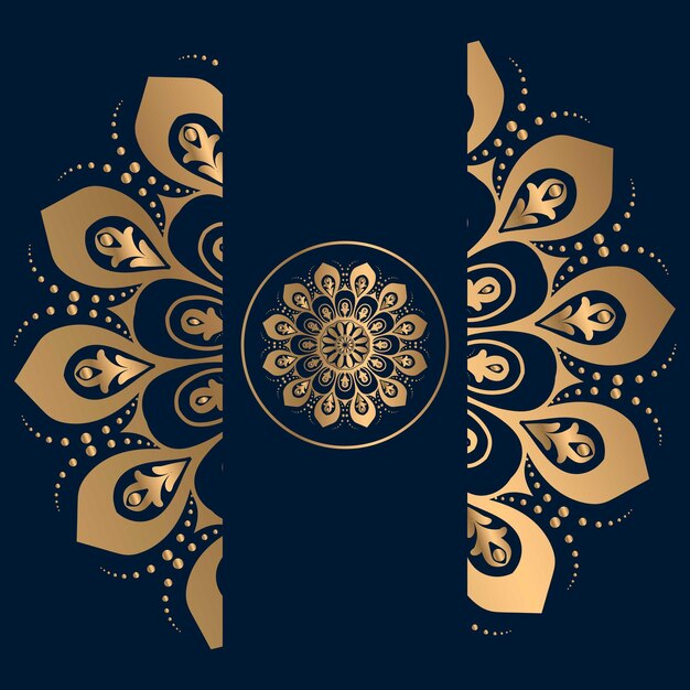 Fondo de diseño de mandala ornamental de lujo en color oro