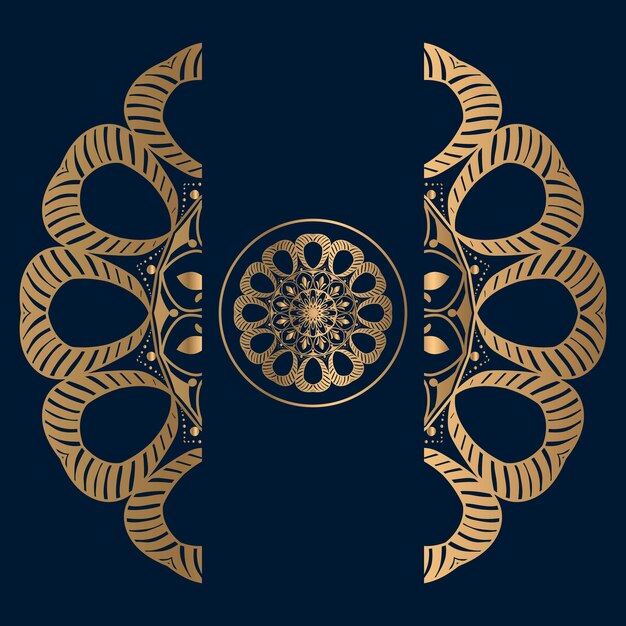 Fondo de diseño de mandala ornamental de lujo en color oro