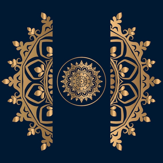 Fondo de diseño de mandala ornamental de lujo en color oro
