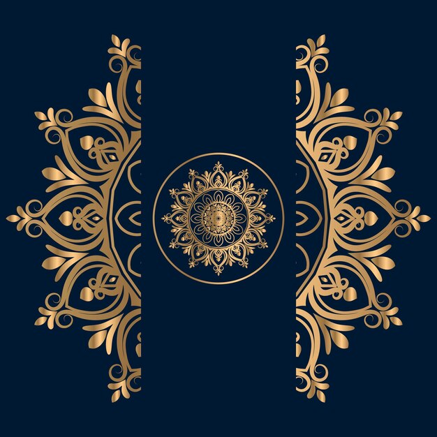 Fondo de diseño de mandala ornamental de lujo en color oro