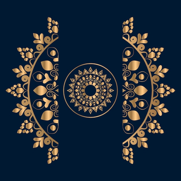 Fondo de diseño de mandala ornamental de lujo en color oro