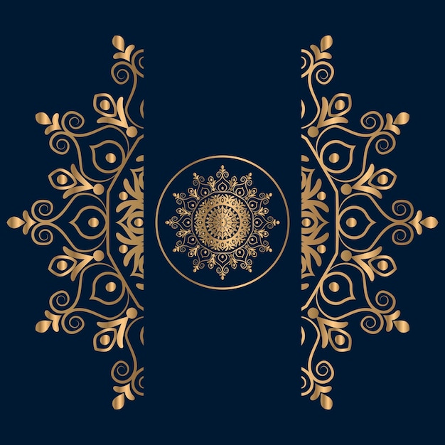 Fondo de diseño de mandala ornamental de lujo en color oro