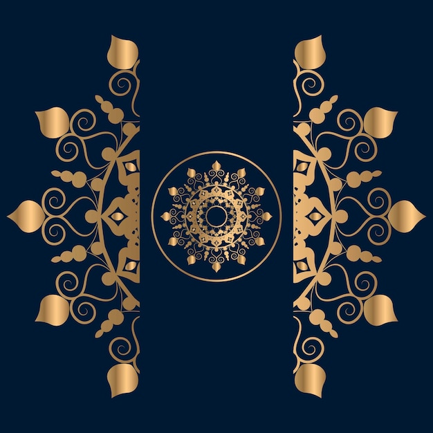 Fondo de diseño de mandala ornamental de lujo en color oro