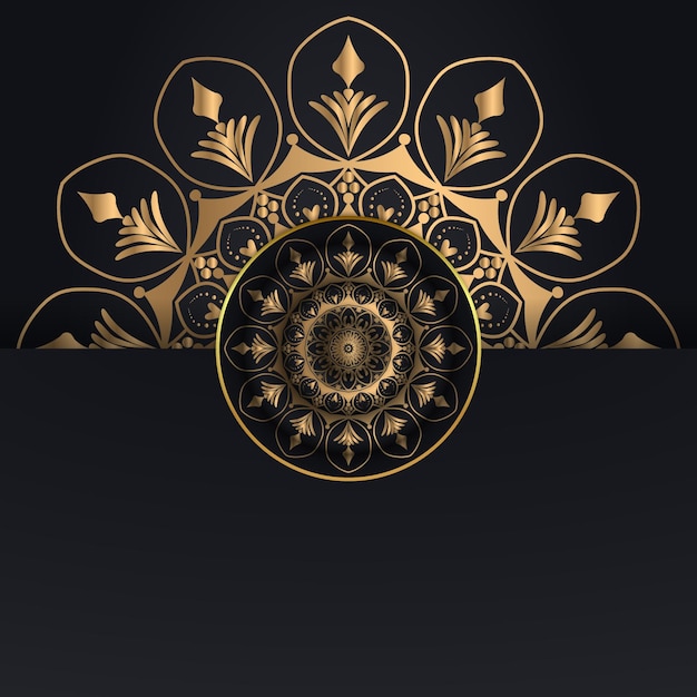 Fondo de diseño de mandala ornamental de lujo en color oro