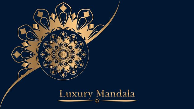 Fondo de diseño de mandala ornamental de lujo en color oro