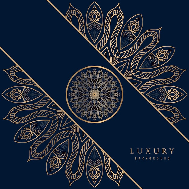 Fondo de diseño de mandala ornamental de lujo en color oro