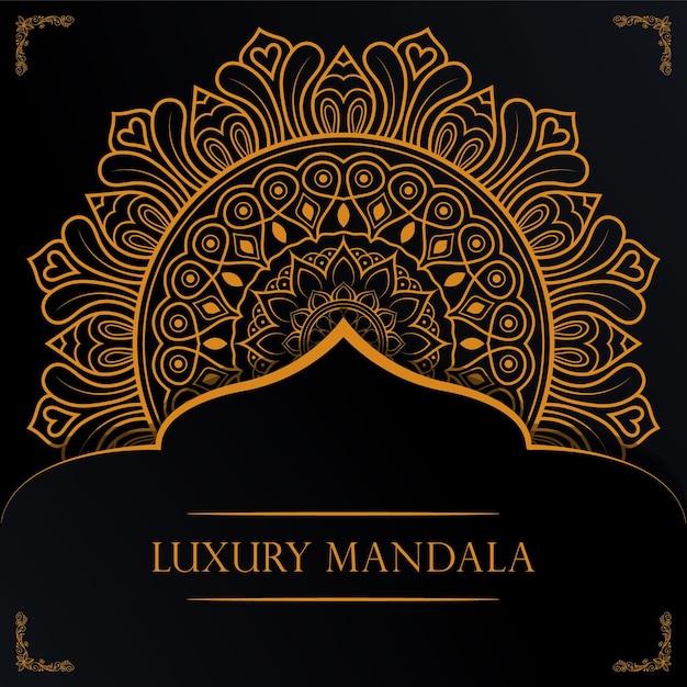 Fondo de diseño de mandala ornamental de lujo en color oro