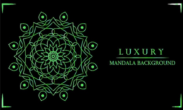 Fondo de diseño de mandala ornamental de lujo en color verde.