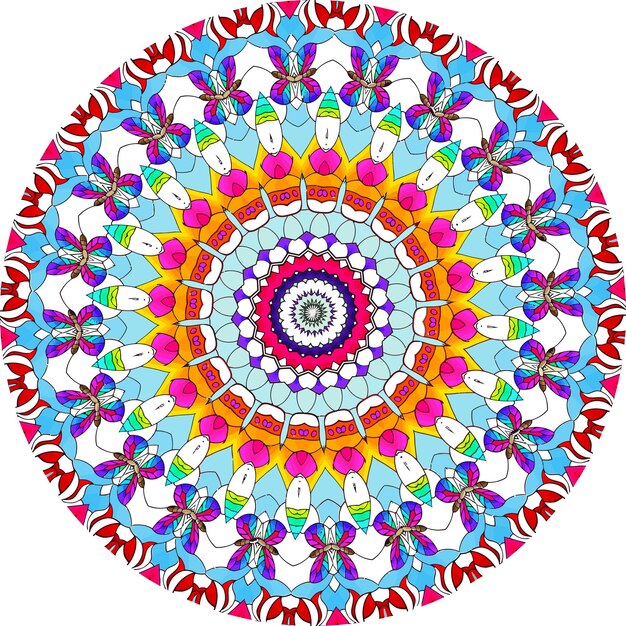 Vector fondo de diseño de mandala ornamental de lujo colorido. forma de flor inusual. oriental. diseño de tejido