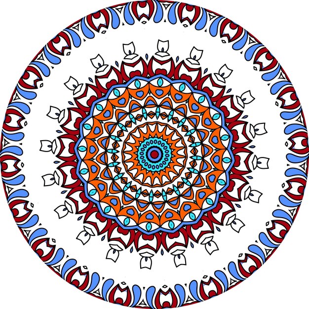 Fondo de diseño de mandala ornamental de lujo colorido. Forma de flor inusual. Oriental.