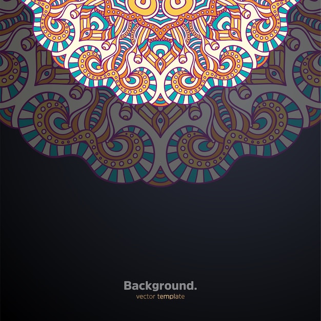 Fondo de diseño de mandala ornamental de lujo colorido