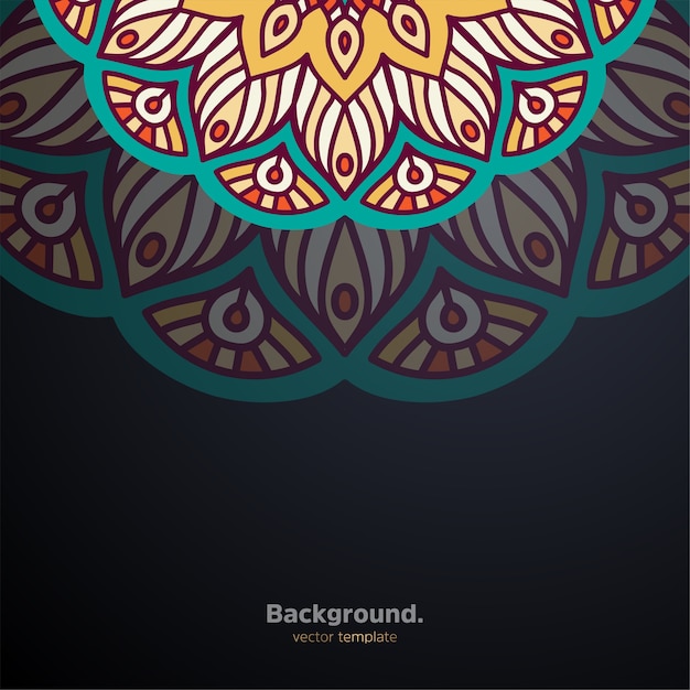 Fondo de diseño de mandala ornamental de lujo colorido